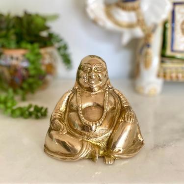 Vintage Brass Sitting Buddha Statue 