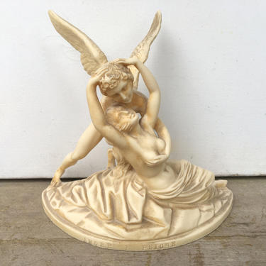 Vintage Santini Cupid And Psyche, Amore E Psiche Small Resin Figurine 