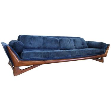 Mid-Century Modern Adrian Pearsall Style Sculptural Walnut Sofa 104&amp;quot; 