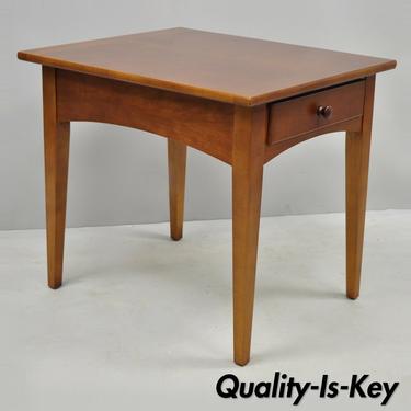 Stanley Cherry Wood Arts &amp; Crafts Mission Style One Drawer End Side Lamp Table