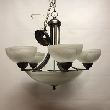Contemporary 5 Arm Brushed Nickel Chandelier
