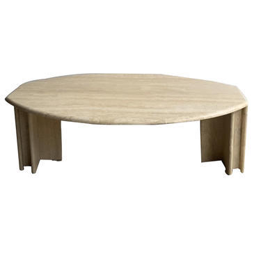 Travertine Oval Cocktail Table