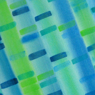 Gel Electrophoresis Blue and Green  - Original Watercolor - Genetics DNA 