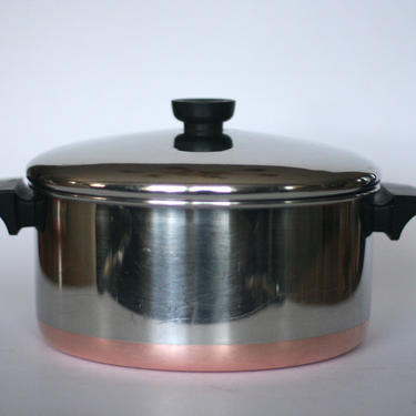 vintage revere ware 4.5 quart dutch oven or stock pot made in clinton illinois 1989 