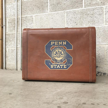 LOCAL PICKUP ONLY ----------- Vintage Penn State Personalized Leather Suitcase 