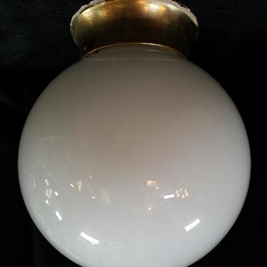 Semi Flush Single Bulb Faux Milk Glass Globe Ceiling Light