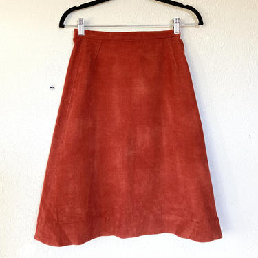 1970s Rust corduroy a-line skirt 
