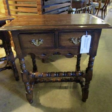 PAIR OF ENGLISH STYLE TURNED LEG SIDE TABLES PRICED SEPARATELY