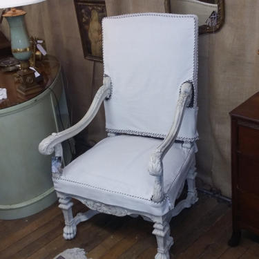 Renaissance style chair - painted and custom slipcover LOCAL Pick Up Only Alexandria, VA 