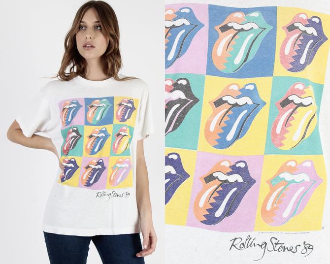 Rolling Stones Shirt Vintage tshirt 1989 Steel Wheels North American Tour Concert Tee 1980s Some Girls Keith Richards Mick jagger Rock Band
