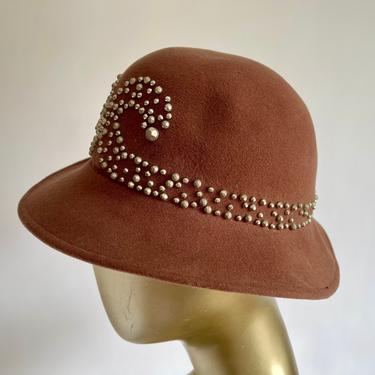 Felted Wool Hat with Silver Studs  XS/S 