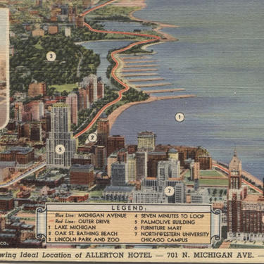 Allerton Hotel, 701 N. Michigan Avenue, Chicago, Illinois Vintage Postcard 