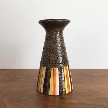 Bitossi Ceramic Colored Stripe Vase for Rosenthal Netter 