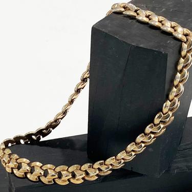 Pre 1955 Trifari Vintage Link Necklace in Gold Tone Metal 
