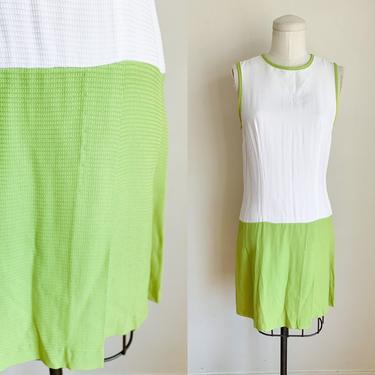 Vintage 1990s does 60s Lime Green Tennis Dress / XS-S 