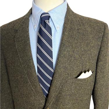 Vintage 1960s 100% WOOL TWEED Sack Sport Coat ~ size 40 Short ~ jacket / blazer ~ Preppy / Ivy League / Trad ~ 