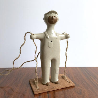 David Stewart for Lion's Valley Pottery Boy on Swing Figurine 