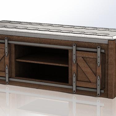 Ottoman Rustic Dog Crate - Hinged doors / Soft Cushion Top / Fully Custom / Dog House / Credenza / rustic furniture / farmhouse pet / kennel 