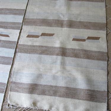 2 Vintage Retro South Western Woven Multi-color Serape Mexican Blankets/Rugs/Table Covers 