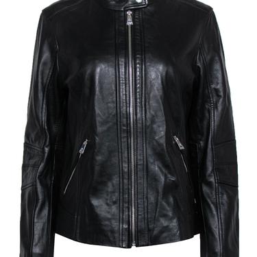 Lauren Ralph Lauren - Black Leather Zip-Up Jacket Sz L