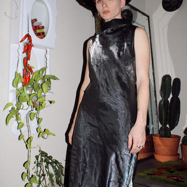 90s Jessica McClintock Steel Shine Gown 