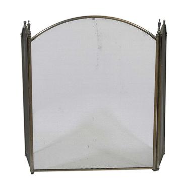 Vintage Traditional Brass Trifold Fire Screen