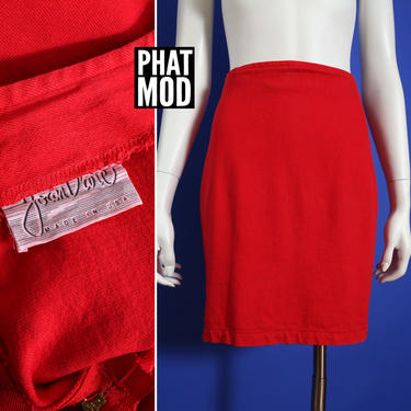 Cute Vintage 80s Red Jean Mini Skirt 