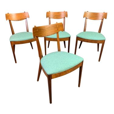 Vintage Mid Century Modern Walnut &amp;quot;Declaration&amp;quot; Dining Chairs by Drexel. Set of Four. 