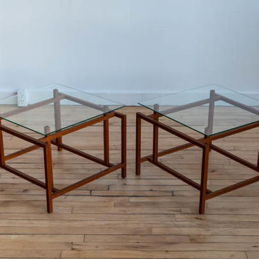 Henning Norgaard for Komfort Teak and Glass Side Tables