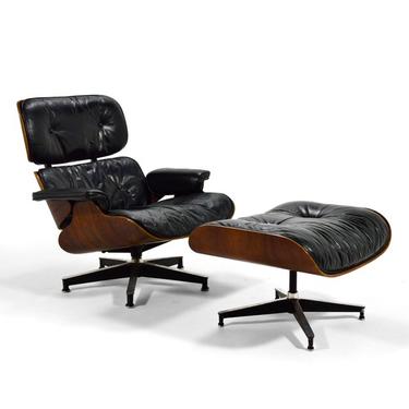 Early Eames Rosewood Lounge and Ottoman