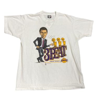 (XL) White Lakers: Pat Riley T-Shirt 011022RK