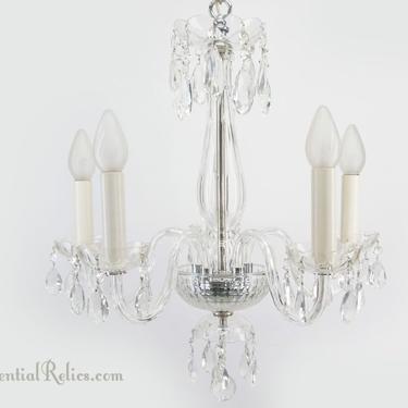 5-candle cut crystal chandelier, circa 1930s