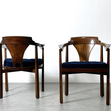 Pair Edward Wormley Dunbar Rosewood Horseshoe Chairs 1960s 