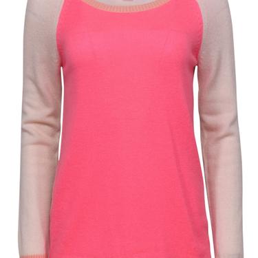 Christopher Fischer - Pink &amp; White Colorblock Cashmere Sweater Sz M