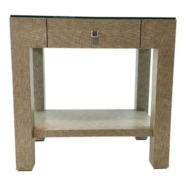 Modern Bungalow 5 Valentina Grasscloth One Drawer Side Table