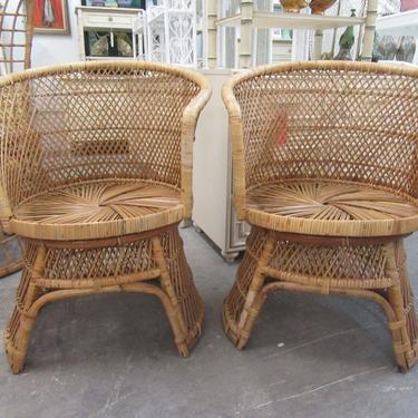 Pair of Island Style Barrel Chairs