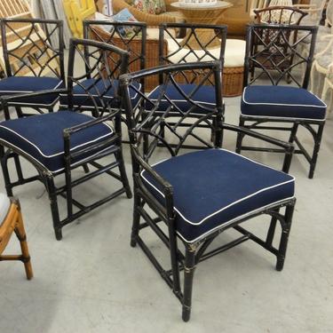 Set of 6 Rattan Cockpen Dining Chairs
