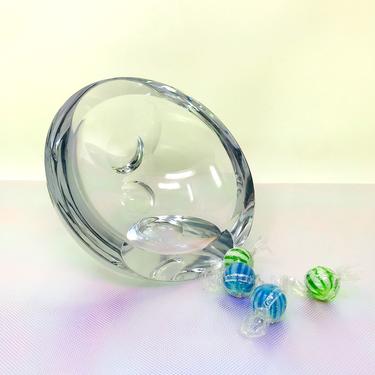Vintage Nambe Crystal Op-Art Candy Bowl