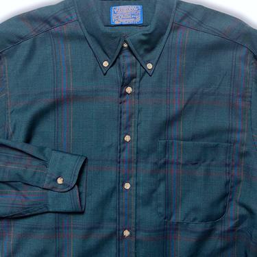 Vintage Sir PENDLETON Wool Button-Down Shirt ~ size M ~ Made in USA 