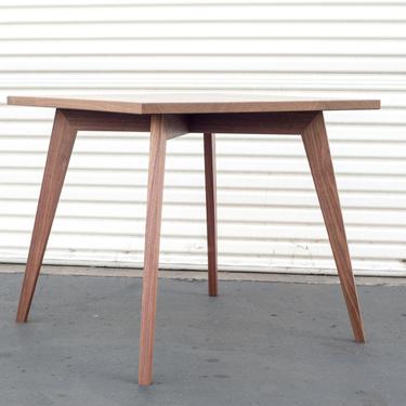 36&amp;quot; Square Solid Walnut Mid Century Tapered Leg Dinning Table 