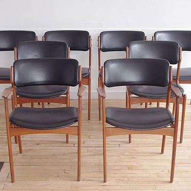 Set 8 Model 49 Walnut Dining Chairs by Erik Buch