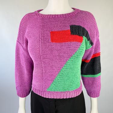 1980's Neiman Marcus Cropped Colorblock Sweater