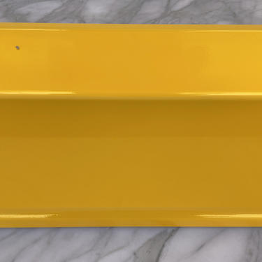 Large Vintage Stainless Steel Medical Shelf in Yellow Ochre 
