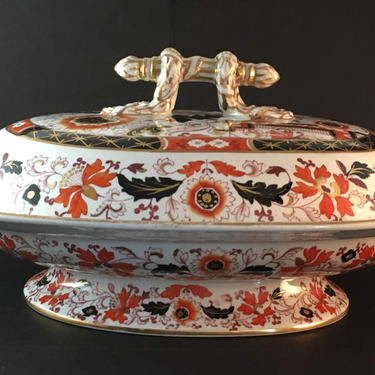 Antique Ashworth Real Ironstone Footed Covered Tureen 