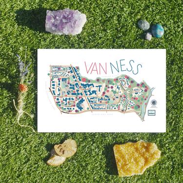 Van Ness Washington DC neighborhood map art print 