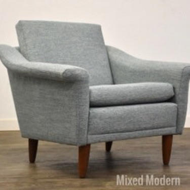 Teak and Grey MCM Lounge Chair 