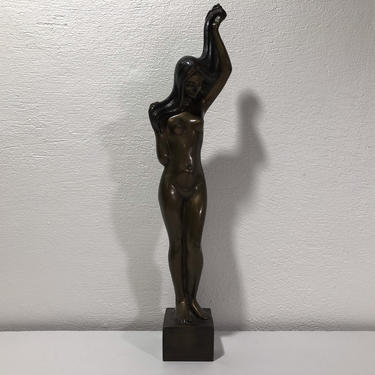 Solid Bronze Nude Female Sculpture Signed R Torrini 