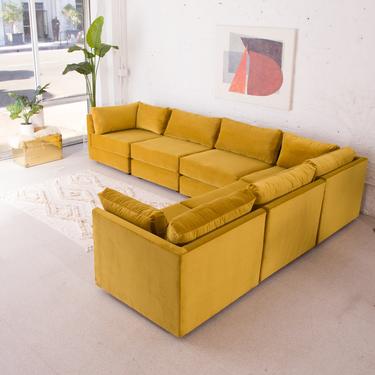 1970’s Newly Upholstered Six-Piece Sectional Sofa