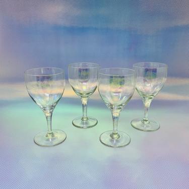 Vintage Iridescent Glass Wine Glasses