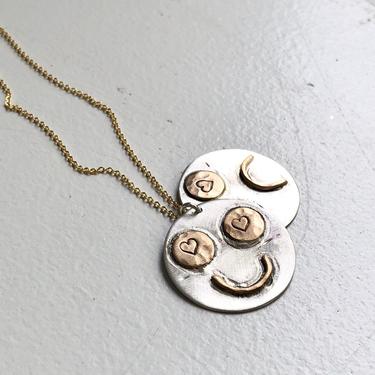 Happy and Sad necklace Mood Necklace Two Faces 